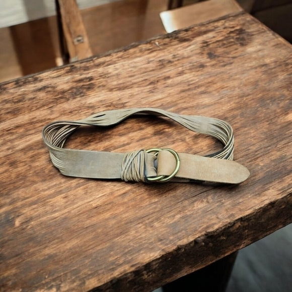 Women's leather belt Brown Size M/L - Picture 11 of 12